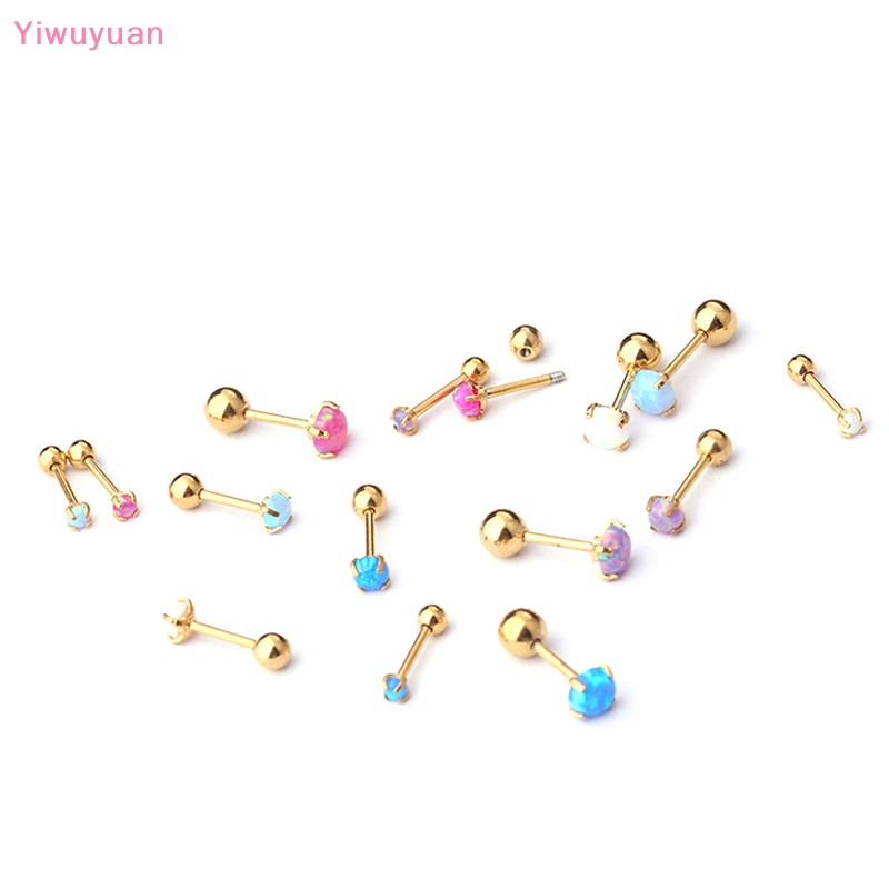 1 Khuyên Tai Xoắn Ốc Đính Đá Opal Nhiều Màu Mới