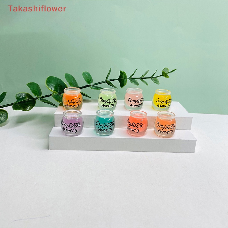 Set 2 Hũ Mật Ong Mini Bằng Nhựa Resin Dạ Quang Trang Trí Tiểu Cảnh / Nhà Búp Bê