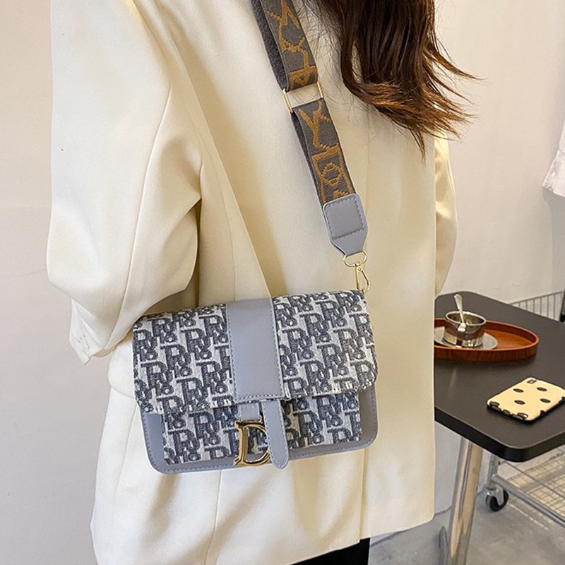Túi Đeo Chéo Hình Vuông Nhỏ In Chữ Phong Cách Phương Tây Thời Trang Cho Nữ