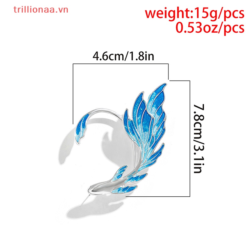 Khuyên Kẹp Vành Tai Màu Gradient Xanh Dương Thời Trang Cho Nữ