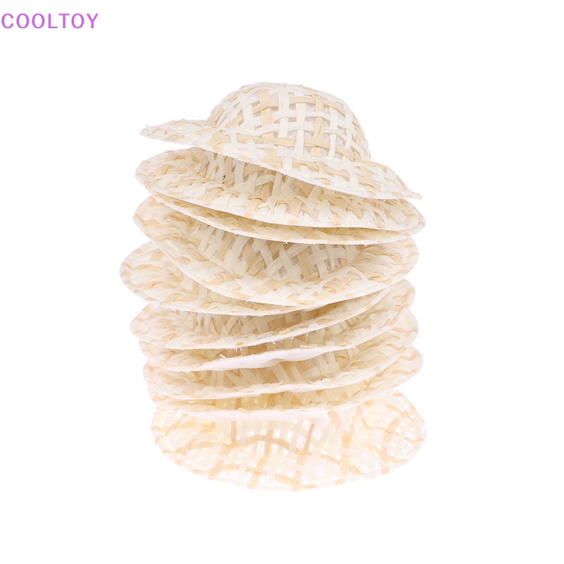 Set 10 Nón Rơm Mini 5cm Trang Trí Nhà Búp Bê