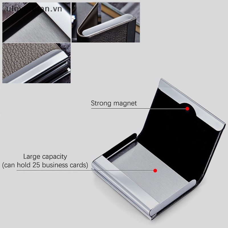 Ví Da PU Đựng Thẻ Tín Dụng / Danh Thiếp Sức Chứa Lớn Bằng Thép Không Gỉ