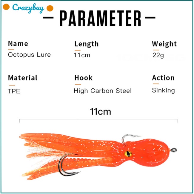 Cr Set 4 Mồi Giả Nhử Cá 3d 21g / 11cm Bằng Nhựa Gắn Kèm Móc Câu Tiện Dụng