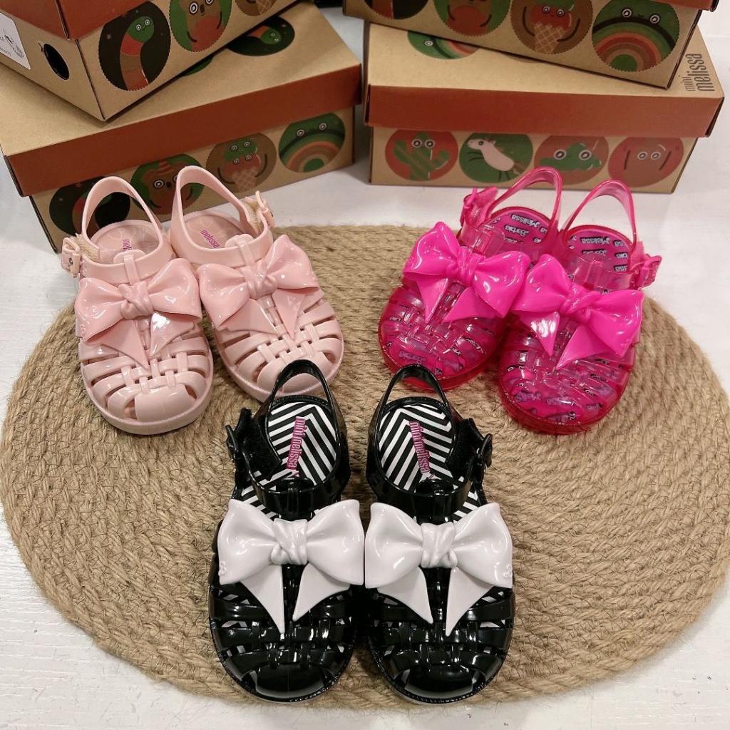 Giày Sandal Nhựa Đính Nơ Melissa Melissa Phong Cách Mới Mùa Hè 2022 Cho Bé Gái
