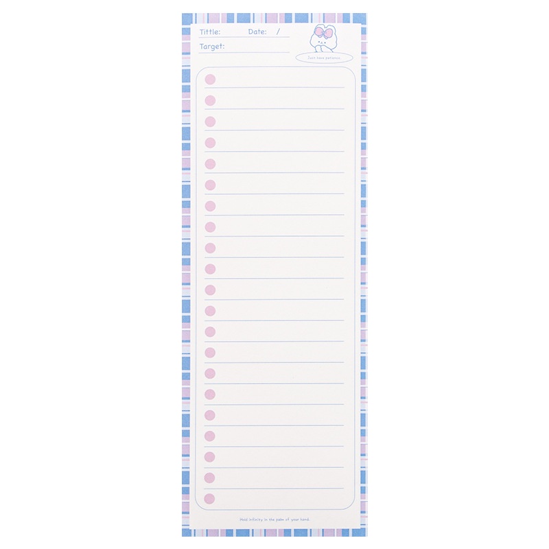 Bộ 50 Tấm / ins Giấy Notepad Ghi Chú Hình Đồng Hồ / Gấu / Thỏ Nửa Lưới Có Thể Xé Nhỏ