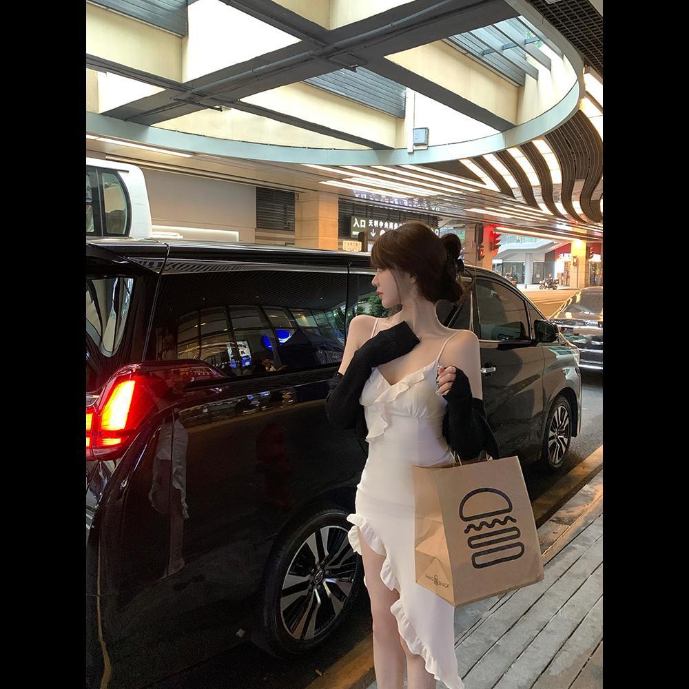 Đầm Đuôi Cá Dệt Kim Hai Dây Xẻ Tà Thời Trang Mùa Hè Cao Cấp Phong Cách Pháp Cho Nữ