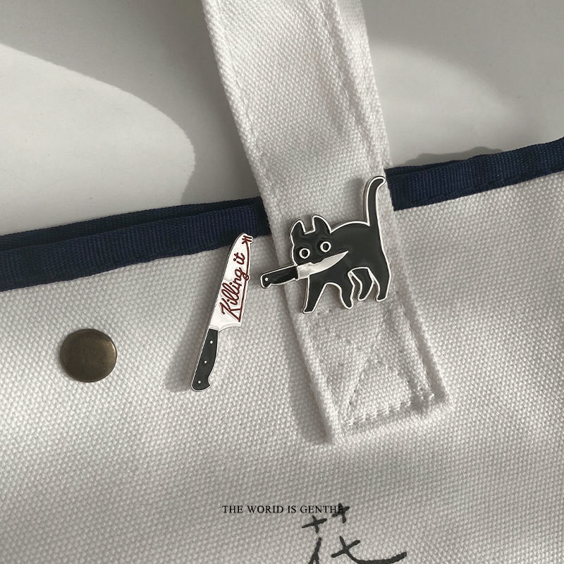 Ghim Cài Áo Hình Mèo Đen Đáng Yêu