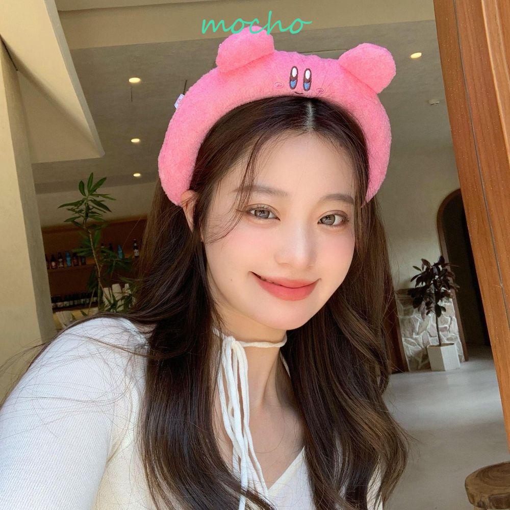 Băng Đô Cài Tóc Kirby Phủ Lông Dễ Thương Dùng Rửa Mặt Mùa Đông