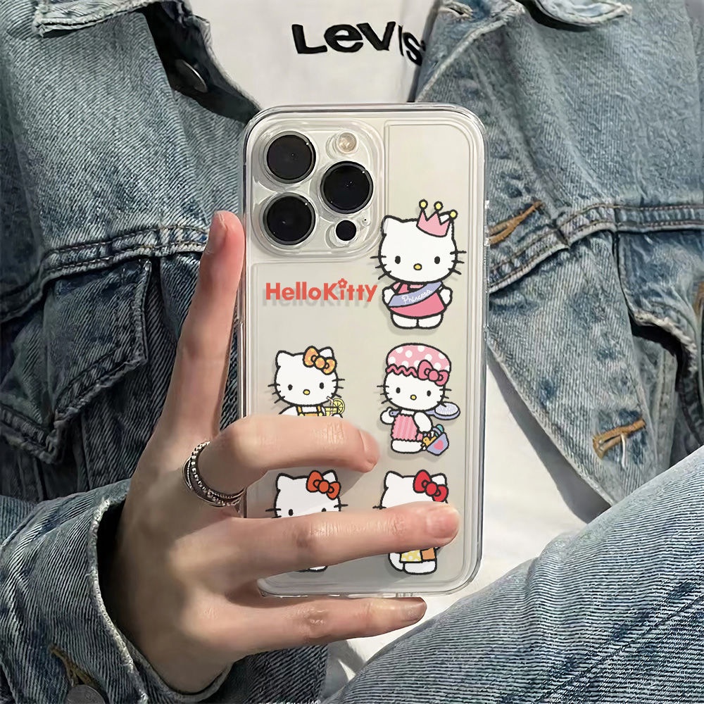 ✅Ốp Điện Thoại Dẻo Họa Tiết Hoạt Hình Hello Kitty Dễ Thương Cho Iphone12 14Promax7811 Style 6In13Plus