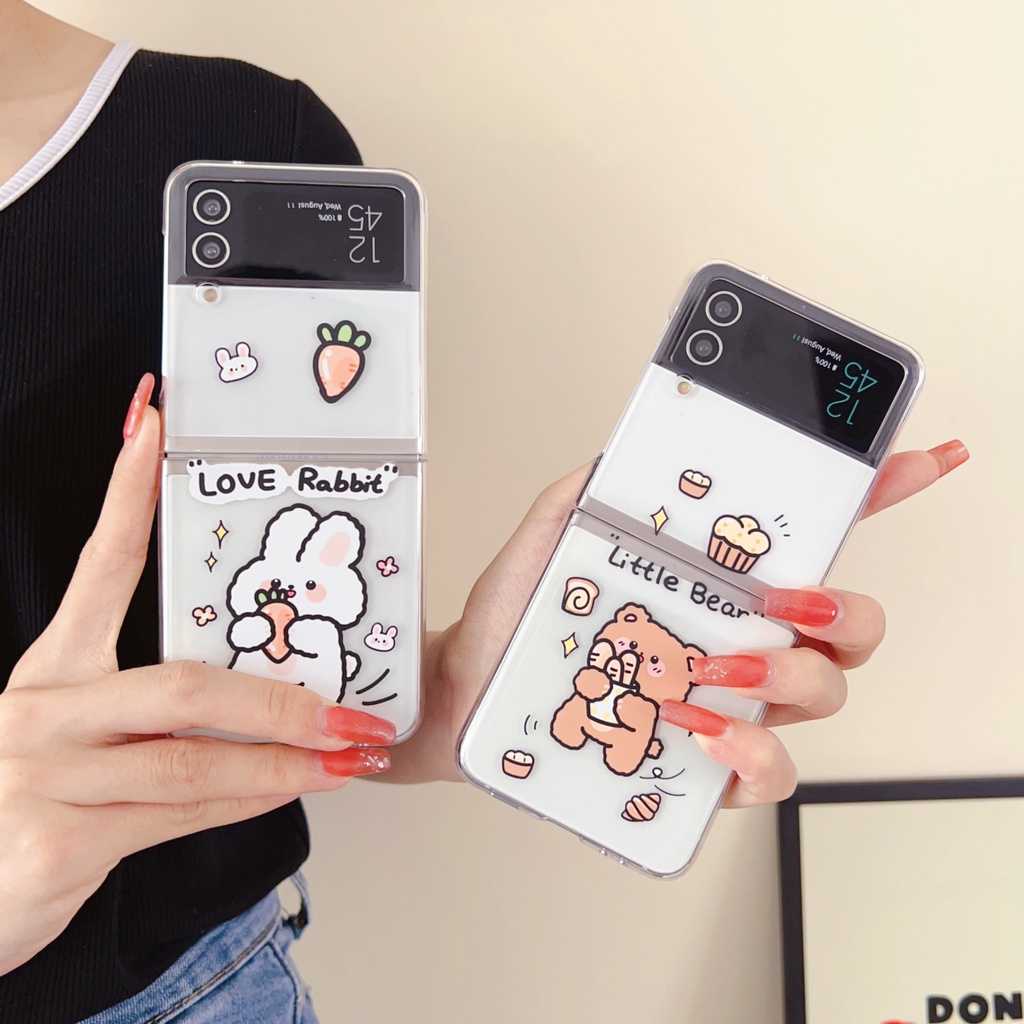 Ốp Điện Thoại Silicon Trong Suốt Họa Tiết Hoạt Hình Cho Samsung Galaxy Z Flip 4 Z Flip 3 Samsung Z Flip4 Z Flip3