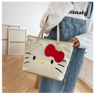Túi vải Cỡ Lớn In Hình hello kitty Mới
