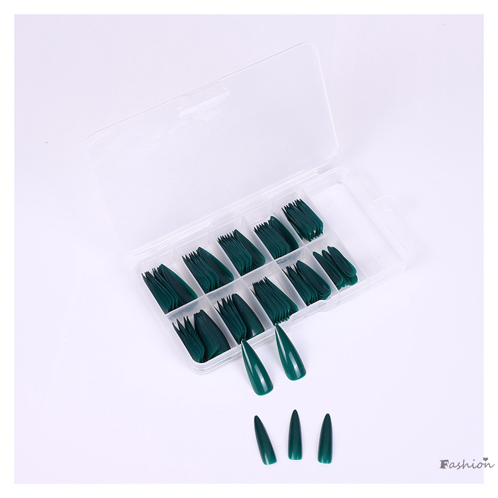 Set 100 Móng Tay Giả Màu Sắc Trơn Chống Lem Trang Trí Móng Nghệ Thuật