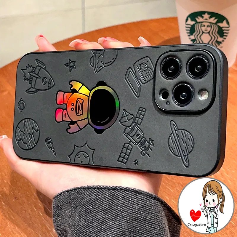 Ốp Điện Thoại Da PU Hình Phi Hành Gia Cho IPhone 14 13 12 11 Pro Max 14Plus X XS XR XSMAX 7 8 + plus