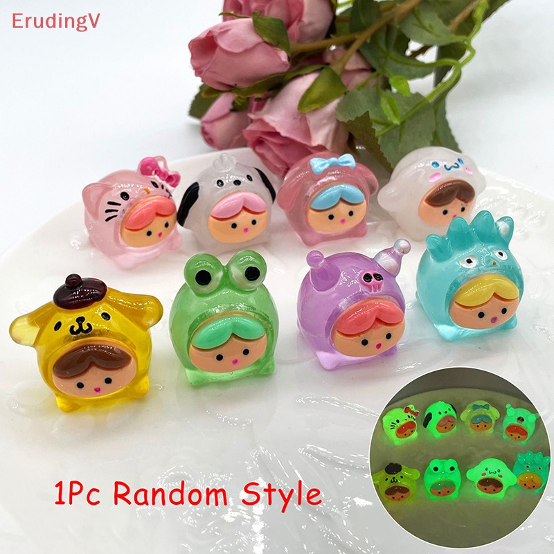 1 Đồ trang trí Búp Bê Sanrio Mini Dạ Quang Dùng Trang Trí Tiểu Cảnh