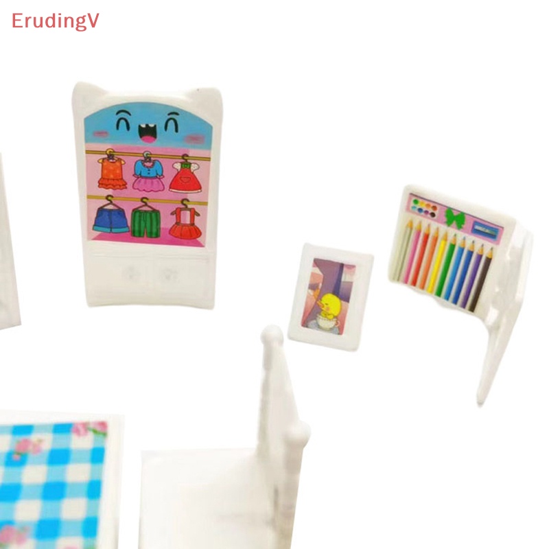 Set 8 Mô Hình Đồ Nội Thất Mini 1 / 6 Cho Nhà Búp Bê 16cm