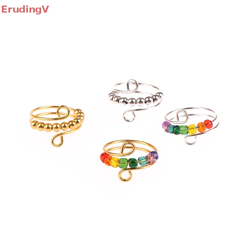 [ErudingV] Nhẫn Xoay Tự Do Giảm Căng Thẳng Đính Hạt Phong Cách Bohemian