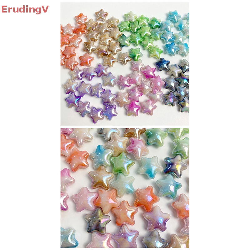 [ErudingV] Set 10 Hạt Acrylic Hình Ngôi Sao Năm Cánh Lấp Lánh Đầy Màu Sắc Trang Trí Vòng Tay DIY