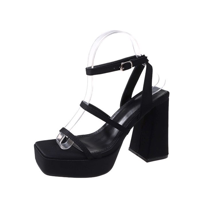 Sandal cao gót YUNGUANG hở ngón đế dày chống nước phối khóa cài thời trang cho nữ