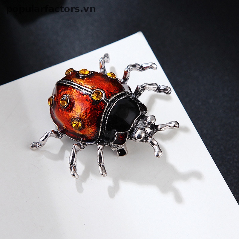 Ghim Cài Áo Hình Bọ Cánh Cứng Tráng Men Phong Cách Vintage
