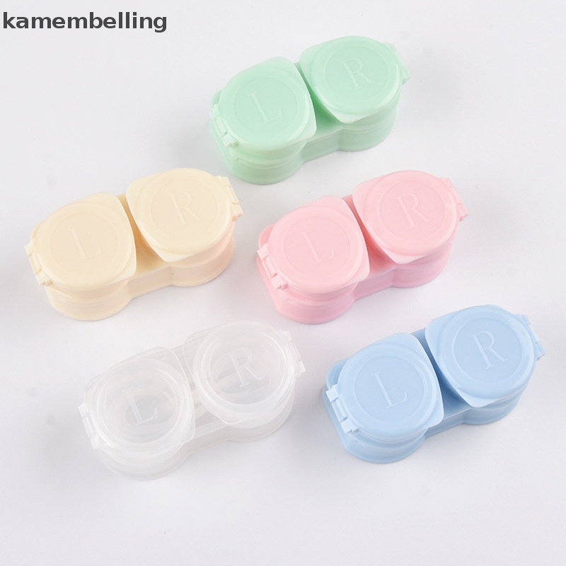Kamembelling Hộp Đựng Kính Áp Tròng Kèm Nhíp Màu Macaron Phong Cách Đơn Giản Nhỏ Gọn Tiện Dụng Mang Theo Du Lịch Cho Nữ