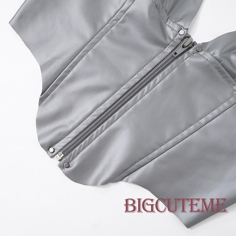 [] - Áo Không Tay Hở Lưng Cột Dây Màu Bạc Mùa Hè Cho Nữ Đi Tiệc Câu Lạc Bộ