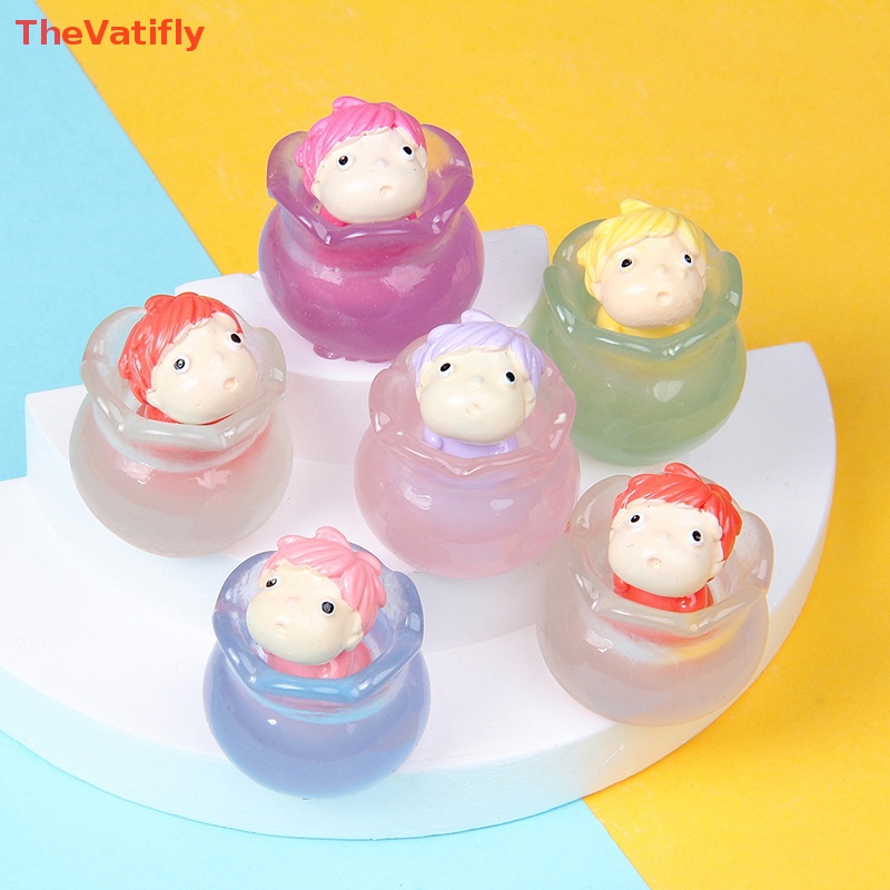 Mô Hình Nhân Vật Hoạt Hình Mini Bằng Nhựa Resin Phát Sáng Trang Sức