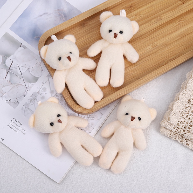 1 Móc Khóa Gấu Teddy Nhồi Bông Mini Mềm Mại Đáng Yêu