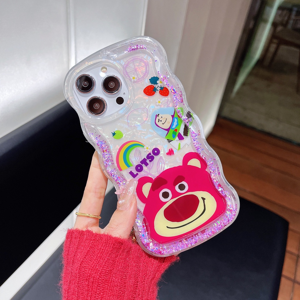 Ốp Điện Thoại TPU Mềm Trong Suốt Phối Kim Tuyến Nước Hình Buzz Lightyear Cho iPhone 12 13 14 Pro Max