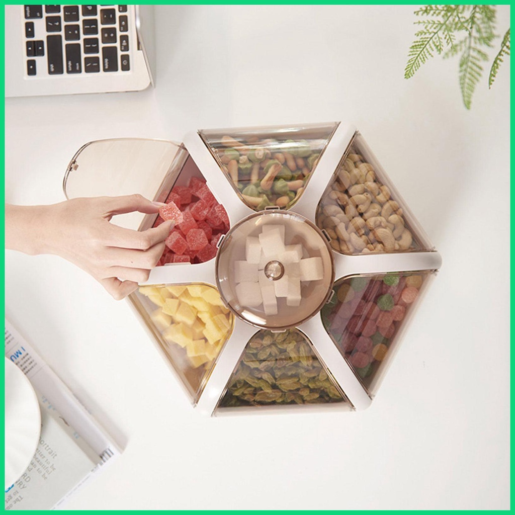 Khay Đựng Thức Ăn Vặt 6 Ngăn Hình Cánh Hoa Có Thể Tái Sử Dụng