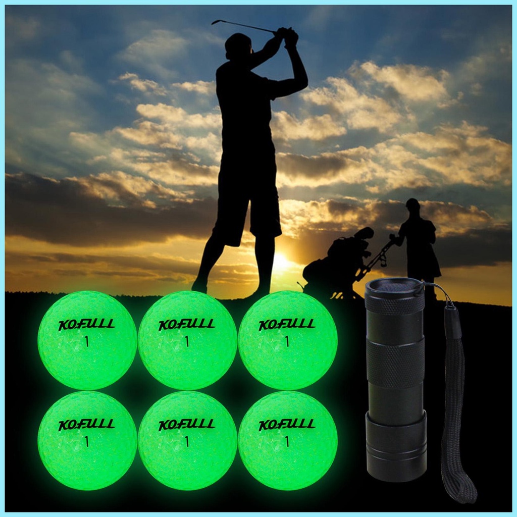 Bộ 6 Gậy Đánh Golf Màu Dạ Quang Siêu Sáng Lâu Trôi Có Thể Tái Sử Dụng