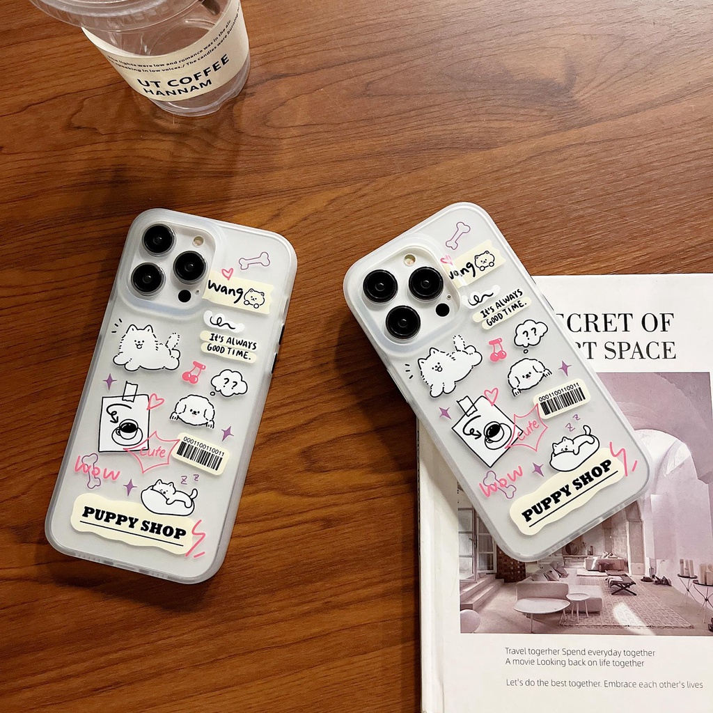 Ốp Điện Thoại Tpu Dẻo Trong Suốt Họa Tiết Hoạt Hình Chú Chó Dễ Thương Chống Sốc Cho iPhone 14 13 12 11 Pro Max