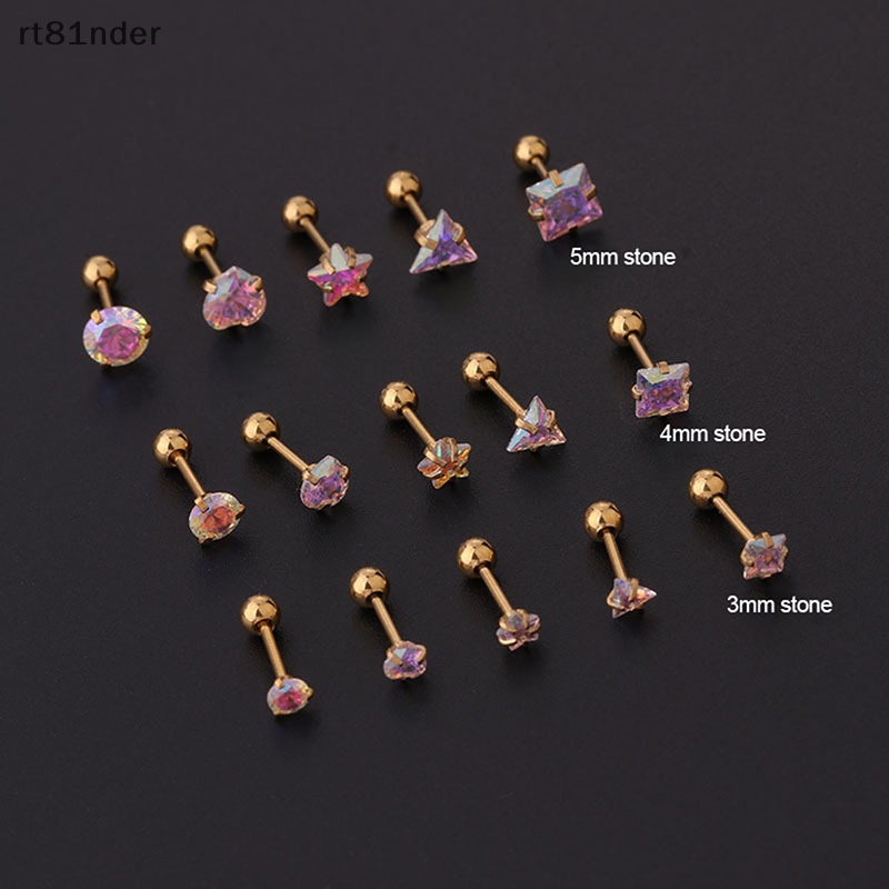 Rt 1 Khuyên Tai Dạng Xoắn Ốc Đính Đá Zircon Nhiều Màu Cho Nữ