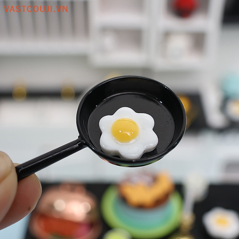 1 Bộ Chảo Chiên Trứng Trang Trí Nhà Búp Bê Tỉ Lệ 1: 12