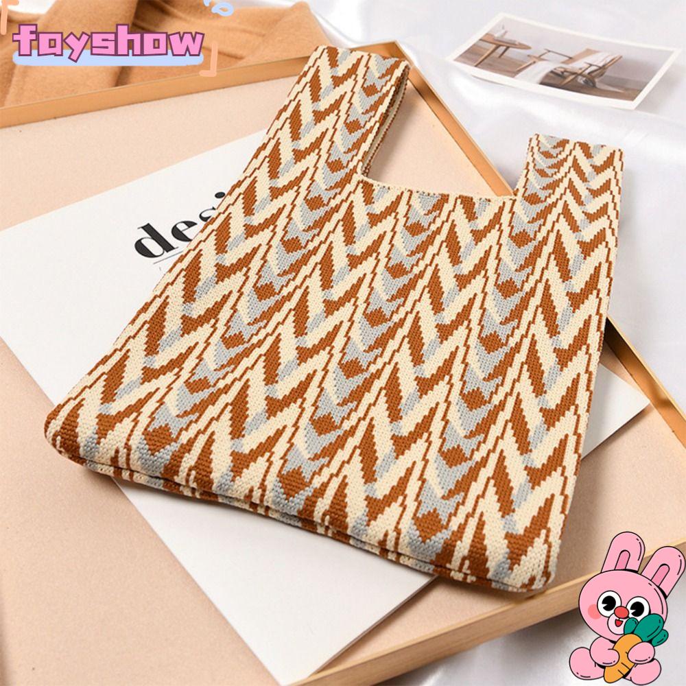 Túi Xách Đan Len Đeo Cổ Tay Thiết Kế Thắt Nút Độc Đáo Thời Trang Cho Nữ