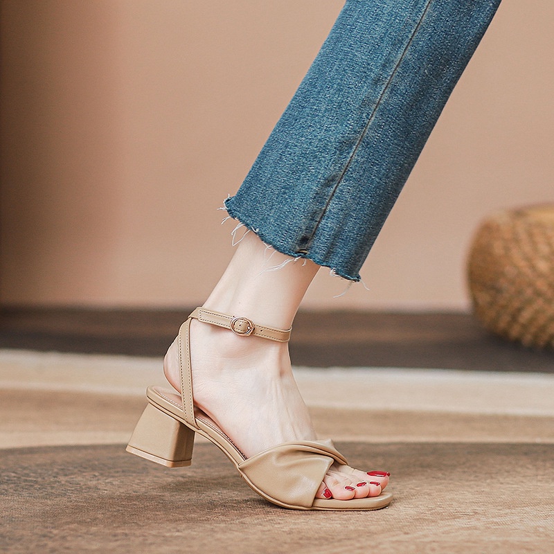 Giày Sandal Cao Gót Đế Dày Thời Trang Dành Cho Nữ