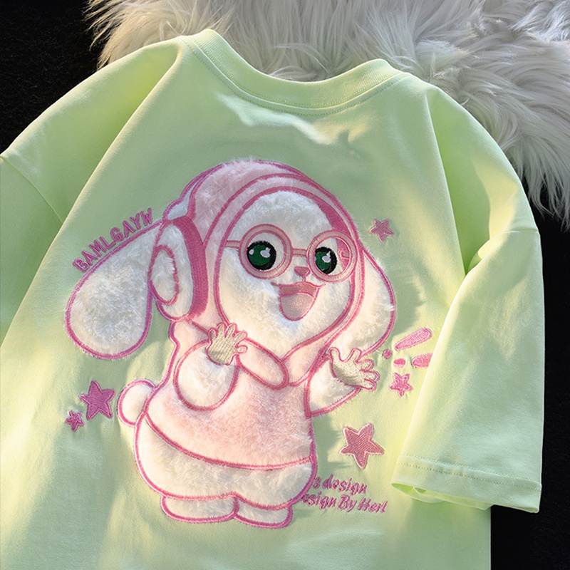 Áo Thun Tay Ngắn Chất Liệu 100% Cotton Cao Cấp Thời Trang Theo Phong Cách Hàn Quốc Cho Nữ