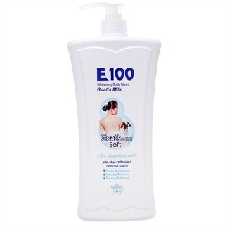 Sữa tắm trắng da e100 rose tinh chất sữa dê / hoa hồng chai 1.2 lít