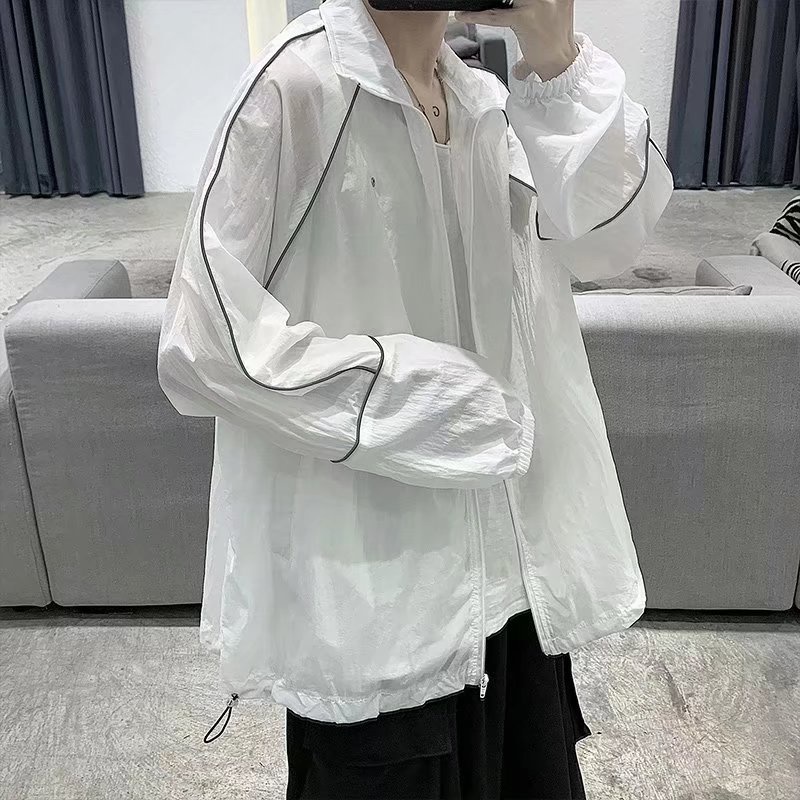 Áo Khoác Sơ Mi Dáng Rộng Mỏng Màu Trơn Đơn Giản Chống Tia UV Phong Cách Hàn Quốc Thời Trang Mùa Hè Mới Cho Nam