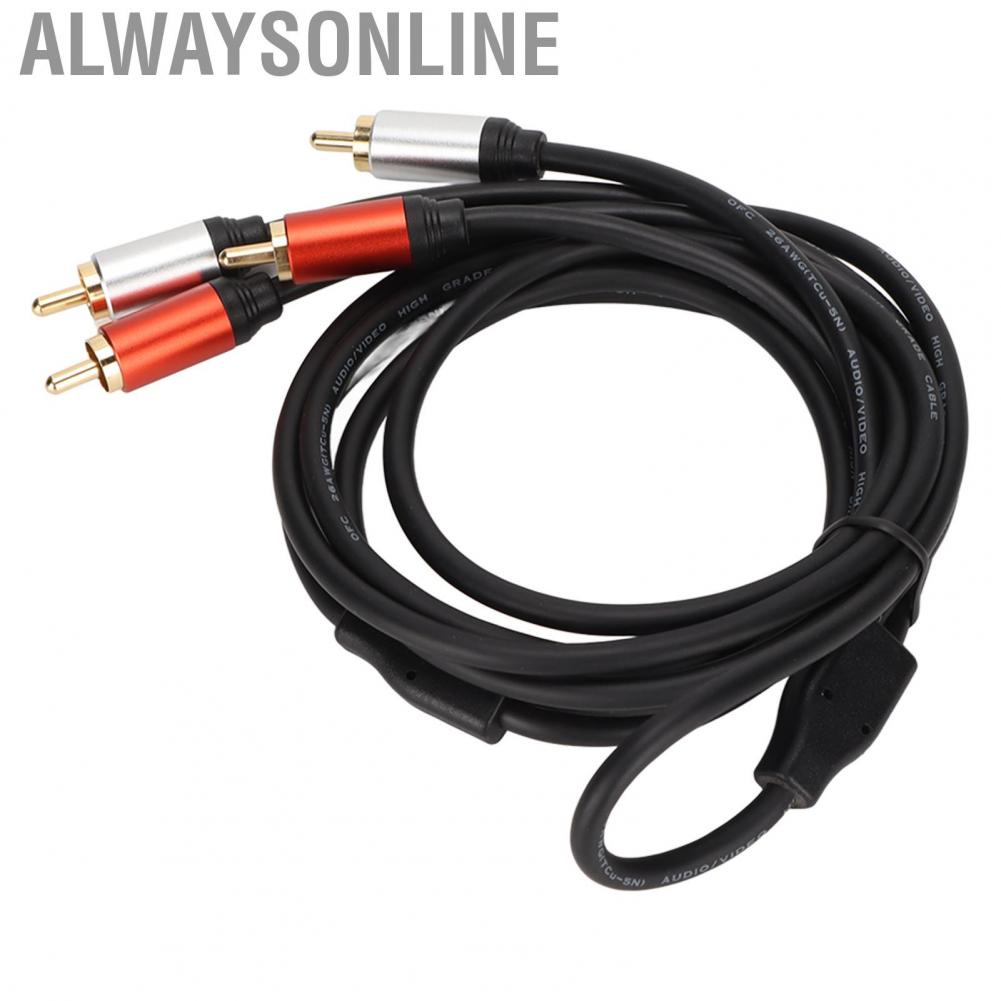 Alwaysonline RCA Cord Black 2RCA Male To Cable for DVD  Car Speaker