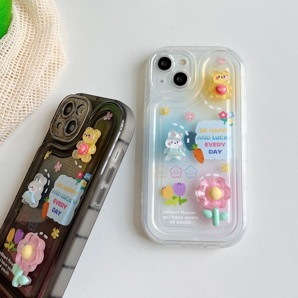 Ốp Điện Thoại TPU Dẻo Trong Suốt Họa Tiết Hoạt Hình Dễ Thương Chống Sốc Cho iPhone 14 Plus 13 12 11 Pro Max