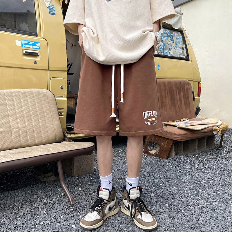 Quần Short Thể Thao Dáng Suông In Họa Tiết Cổ Điển Thời Trang Hè Cho Nam Phong Cách Mỹ