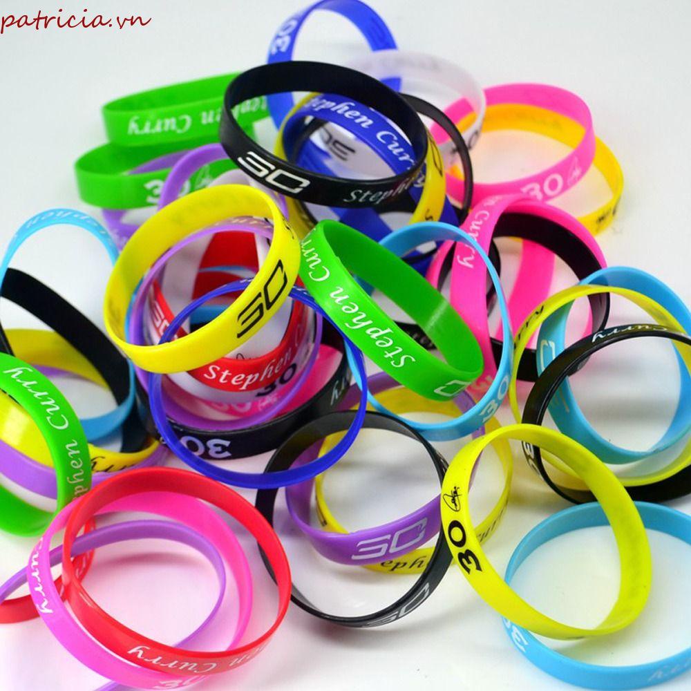 Patricia Vòng Đeo Tay Thể Thao Nhiều Màu Sắc Khắc Ngôi Sao Bóng Rổ Thời Trang Làm Quà Sinh Nhật Ngoài Trời