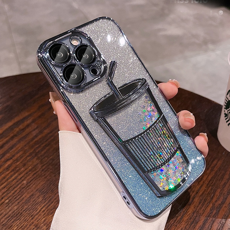Ốp Điện Thoại Hình Trà Sữa 3D Sang Trọng Cho iPhone 14 Pro Max iPhone 12 13 Pro Max 14 plus
