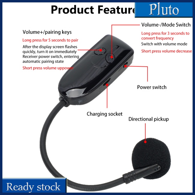 Mới Micro Không Dây 2.4g Có Đầu Nhận Tín Hiệu