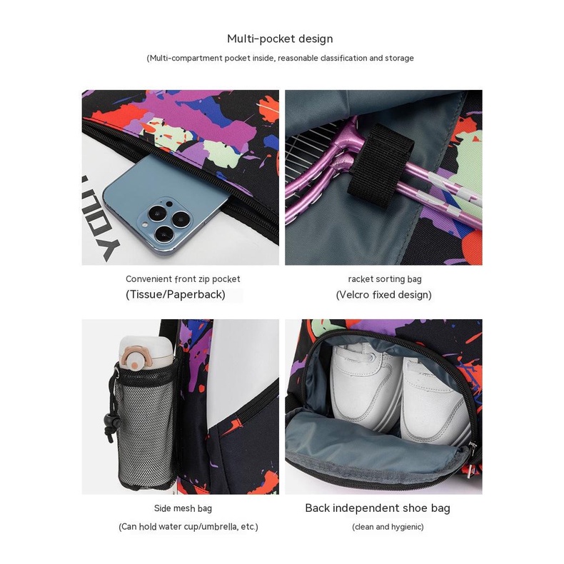 Túi Thể Thao Đeo Vai Đựng Vợt Cầu Lông Tennis Thiết Kế Dễ Thương Cho Bé