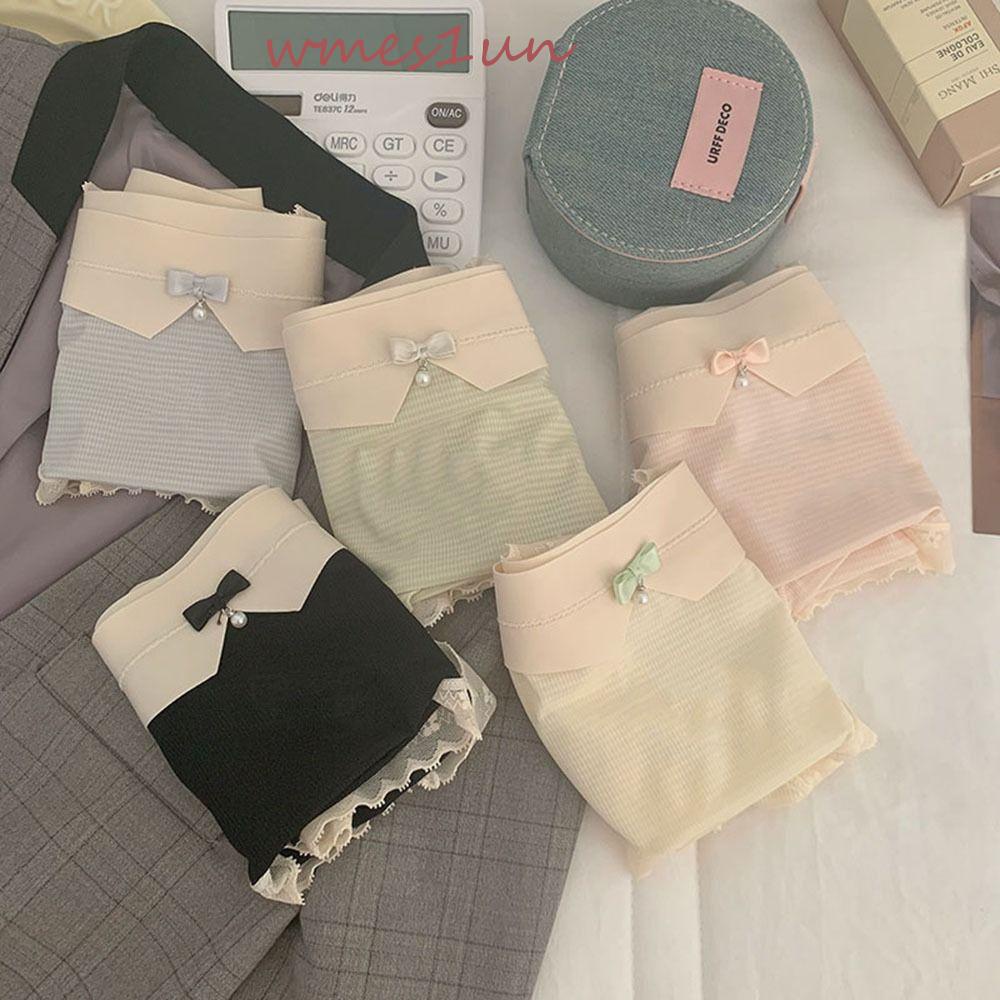Quần Lót Lụa Phối Ren Phong Cách Lolita Ngọt Ngào WMES15H Cho Nữ