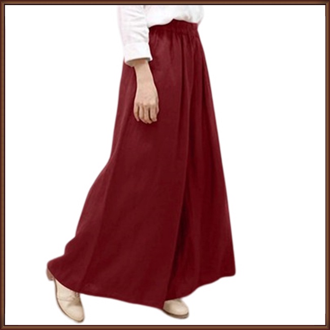 Quần Cotton Lanh Ống Rộng Màu Sắc Đơn Giản Thời Trang Mùa Hè Cho Nữ