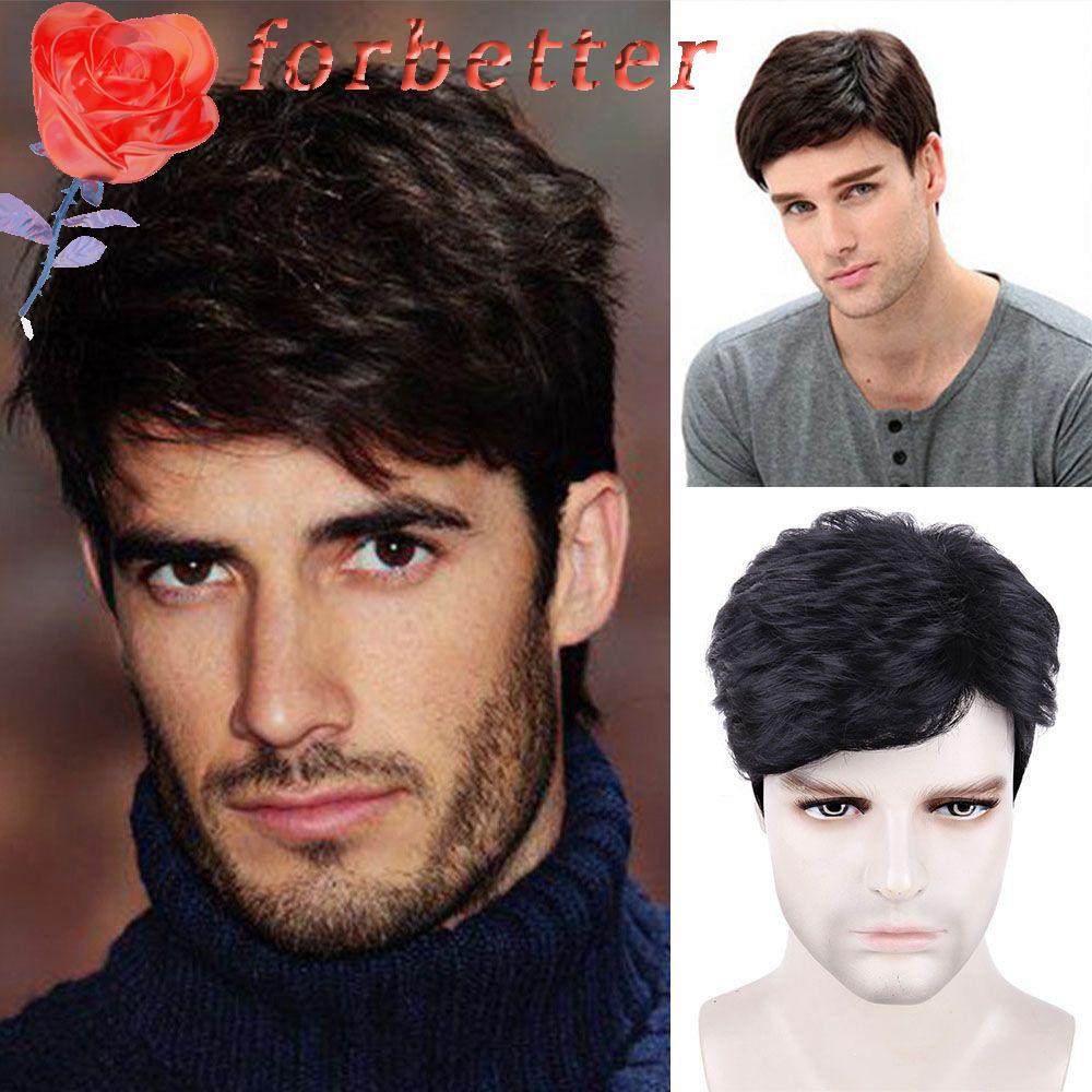 Bộ Tóc Giả Ngắn Xoăn Màu Đen Tự Nhiên Bằng Sợi Tổng Hợp Dành Cho Hóa Trang