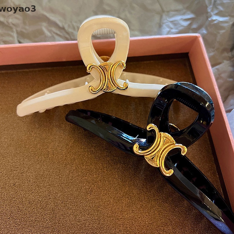 [woyao3] Kẹp Tóc Xoăn Hình Cá Mập Lớn Phong Cách retro Thanh Lịch Cho Nữ Dùng Tại Nhà / Tiệc Tùng