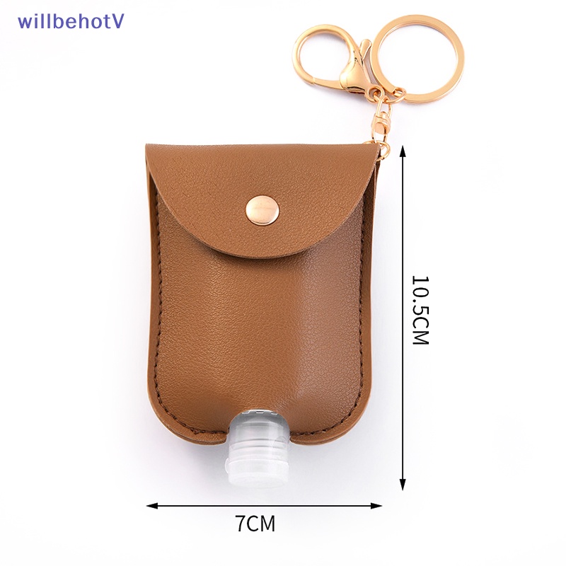 [WillbehotV] Chai Đựng Nước Rửa Tay Khử Trùng Bằng Da Có Móc Khóa Có Thể Nạp Lại Dùng Khi Đi Du Lịch